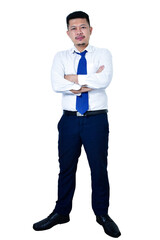 young businessman isolated on white