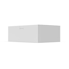 rectangular white box isolated on white 3D illustration lateral view
