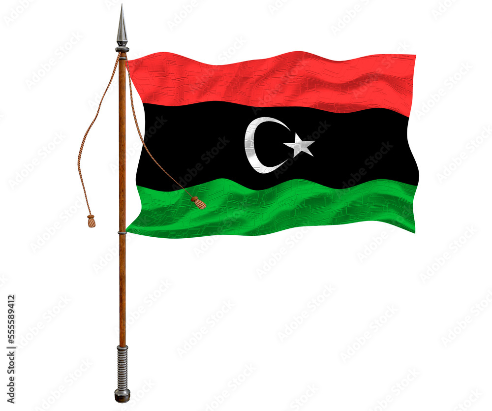 Wall mural national flag of libya background with flag of libya