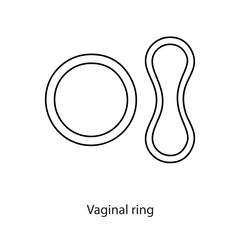 Contraceptive method vaginal ring line icon in vector.