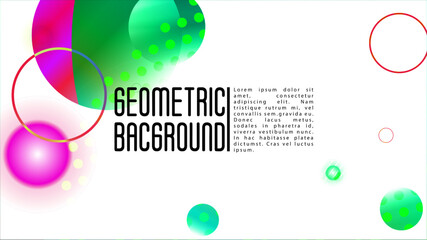 Vector Futuristic Background with Gradient Mesh Holographic Circles. Hipster Graphic Template Design with Lines, Dots, Round Shapes. Dynamic Style for your Business Brochure.