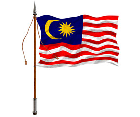 National flag of Malaysia. Background  with flag of Malaysia