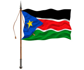 National flag of South Sudan. Background  with flag of South Sudan.