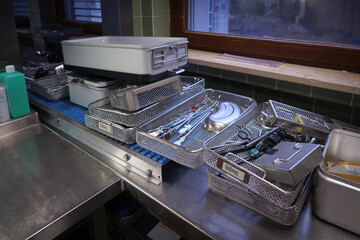 in a hospital, the cleaned surgical instruments are reprocessed