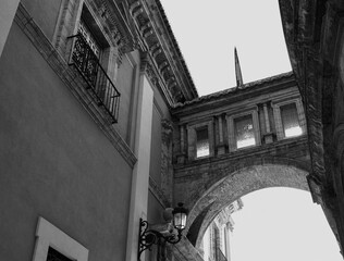 Historic house facades old town and super modern clean building structures skyline landmarks in...