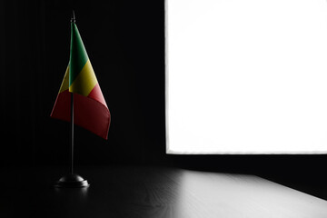 Small national flag of the Congo on a black background