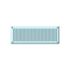 Rectangular air vent or ventilation grate vector illustration. Cartoon drawing of part of machine, element of mechanical equipment isolated on white background. Machinery, technology, industry concept