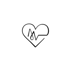 heartbeat Line Style Icon Design