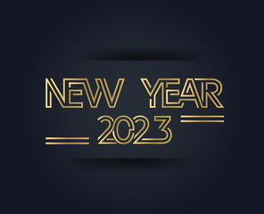 New year 2023 text typography design patter vector