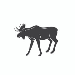 illustration of anchorage moose, alaska moose, vector art.
