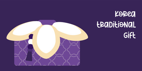 A gift bag to commemorate Korean traditional holidays, Lunar New Year's Day and Chuseok. Holiday event gift concept vector illustration.