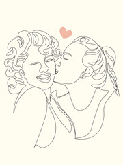 Hanh drawn lesbian couple