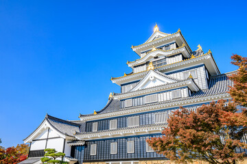 秋の岡山城　岡山県岡山市　Okayama Castle in autumn. Okayama prefecture, Okayama City.	