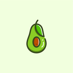 fresh avocado cartoon design logo