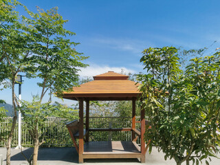 Wooden gazebo outdoor landscape Thailand