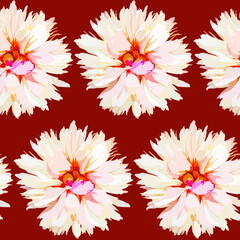 Vector pattern of beautiful flowers. For print and web.