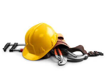Working helmet with metal construction tools
