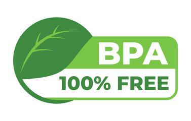 Label Bpa free in vector illustration for logo, icon, badge. BPA bisphenol A for non toxic plastic