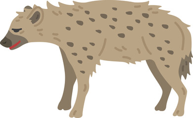 横から見た、ハイエナのイラスト