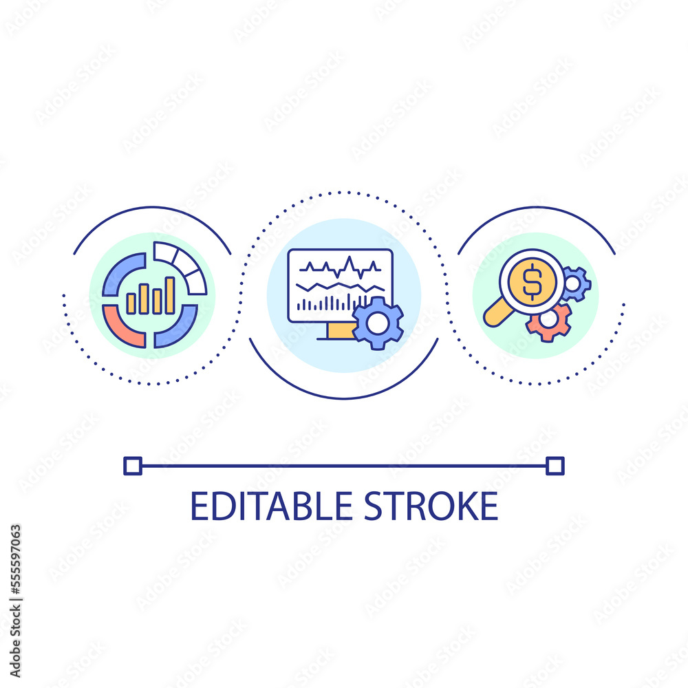 Poster revenue management loop concept icon. finance monitoring abstract idea thin line illustration. busin