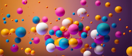 Colored balls jumping  on a colorful background