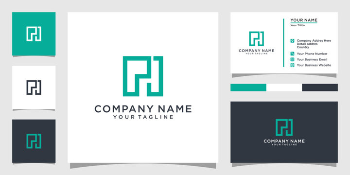 PI or IP initial letter logo design concept