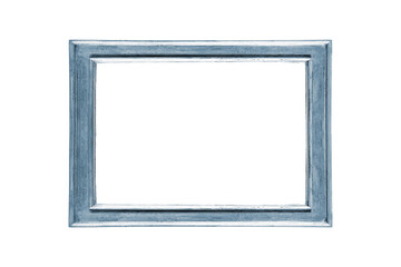 Wooden border photo frame blue washed minimalistic modern looking rectangular