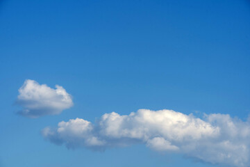 Blue sky with white clouds.