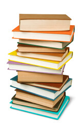 Collection stack of colored study books