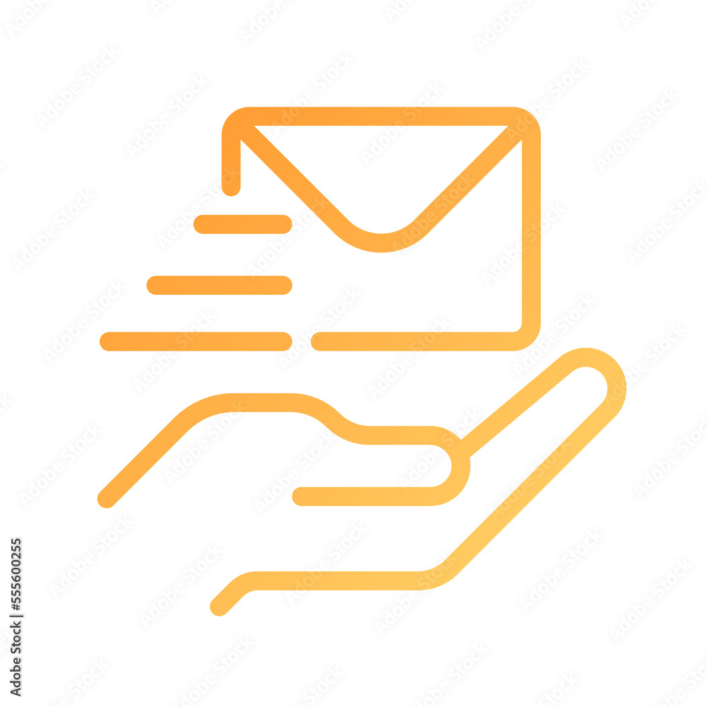 Poster send letter pixel perfect gradient linear vector icon. delivery service. written communication. rece