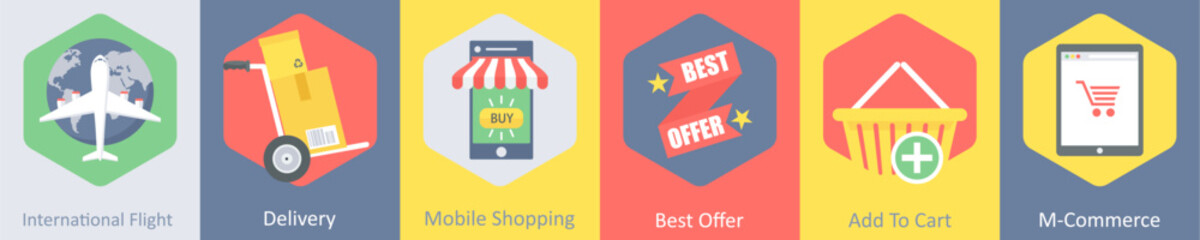international flight, delivery, mobile shopping