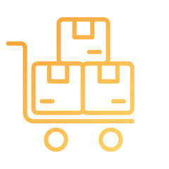 Delivery cart pixel perfect gradient linear vector icon. Warehouse equipment. Parcels, goods transportation. Storage. Thin line color symbol. Modern style pictogram. Vector isolated outline drawing