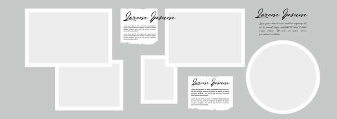 Pictures or photos frame collage. comics page grid layout abstract photo frames and digital photo wall template