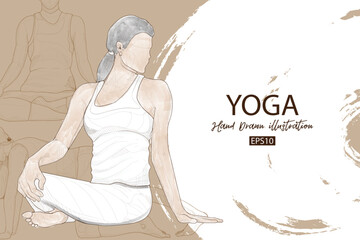 women yoga body posture on background design. vector illustration