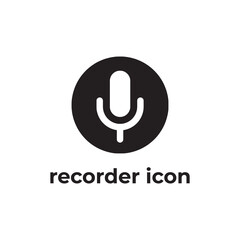 black recorder icon design template