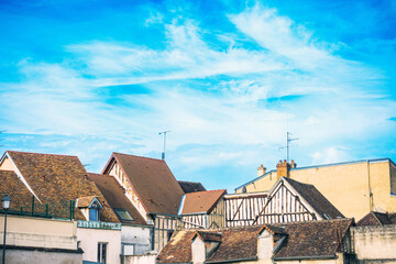 Antique building view in Sens, France