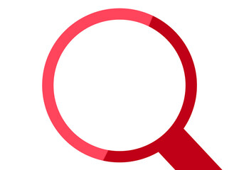 虫眼鏡で覗いているフレーム　赤