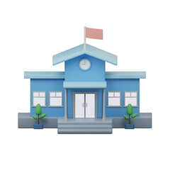 Fototapeta premium School Building 2 3D Illustration