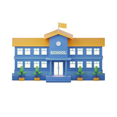 School Building 3  3D Illustration