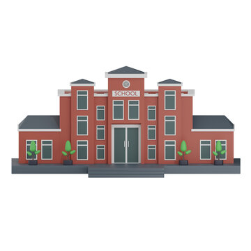 School Building 15  3D Illustration