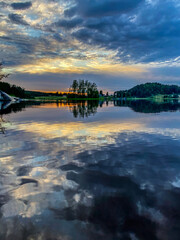 sunset over the river