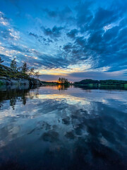 sunset on the lake