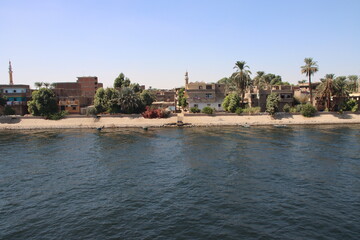Scene along the river Nile in southern Egypt.