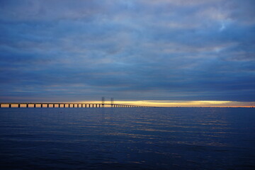 Fototapeta na wymiar bridge over oersund between sweden and denmark