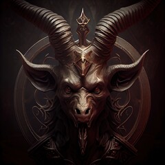 The baphomet, mystical figure illustration - generative ai