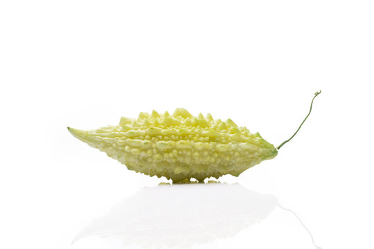 Bitter groud (Momordica charantia) on white background
