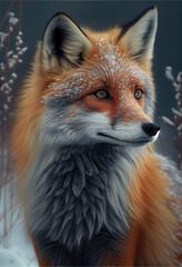 Obraz premium red fox in winter