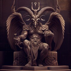 The baphomet, mystical figure illustration - generative ai