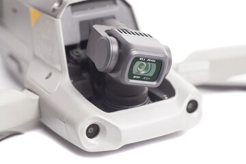 quadcopter drone aerial camera isolated on white background