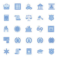 Fill blue outline icon for Law & Justice